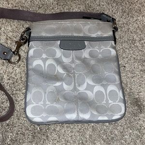 Coach Grey/Silver Signature Crossbody Bag